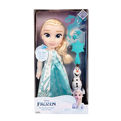 JAKKS Pacific Elsa Doll Classic My Singing Friend Elsa Doll & Olaf Figure by Disney - Image 2
