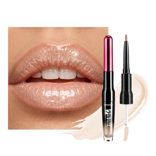 Image of LANGMANNI 2-in-1 Lip Liner & Gloss Duo,Shade 09 Champagne Pearl