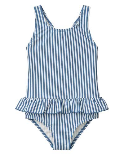 Image of Toddler Girls One Piece Swimsuits Crossback Backless Bathing Suit Whale Dolphin Shark Swimwear with Ruffle Butt UPF50+