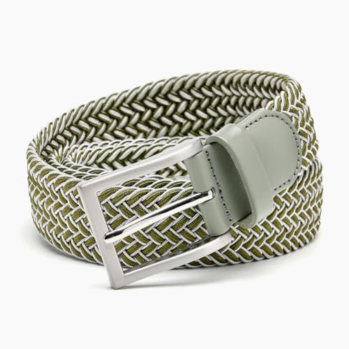Image of Men's Stretch Braided Elastic Woven Canvas Golf Belt, multicolor,1 3 /8 inch
