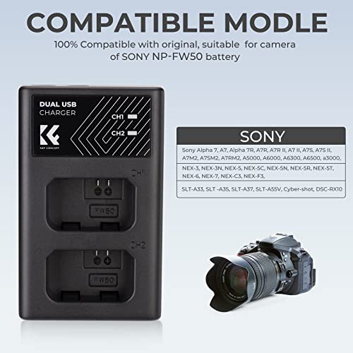 Chargeur rapide NP-FW50 à double interface USB et Type-C Sony A6300 A7II - 6