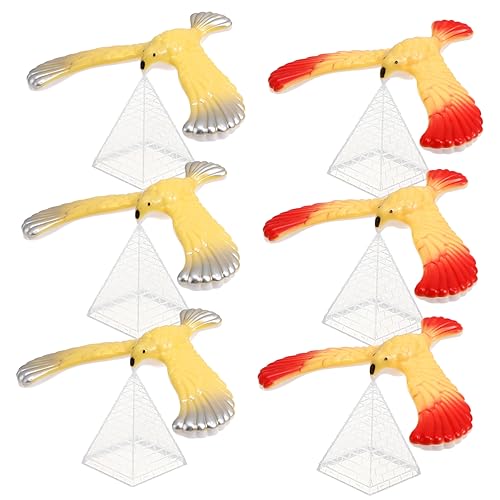 FRCOLOR 6pcs Plastic Balance Eagle Toys Kids Cognitive Balancing Bird Set Educational Toy for Children Indoor Play Random Color