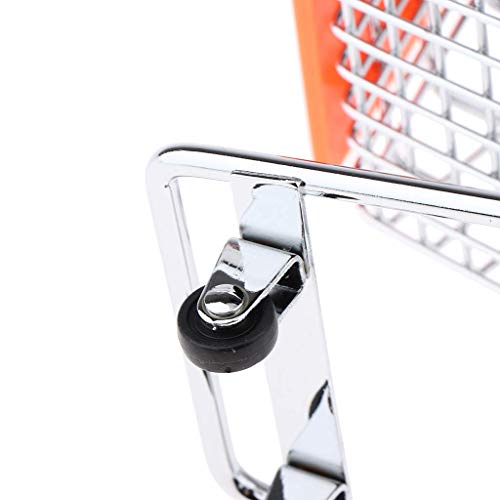 Mini Shopping Cart Miniature Supermarket Handcart Shopping Utility Cart Storage Toy For Kids - Orange #TOP2