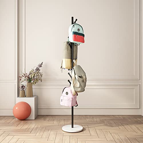 Dr.iron Modern Black Coat Racks Freestanding Hall Coat Tree,Hat Racks With Marble Base & Coat Hanger With Umbrella For Entryway Hallway, Office Or Bedroom #TOP3