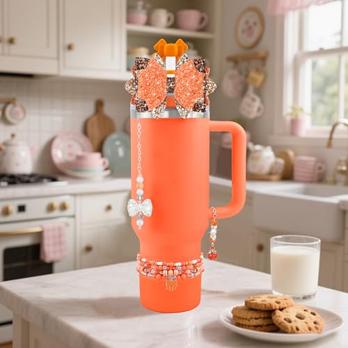 Hpebl 9PCS Accessories for Stanley Cup 30 40oz Tumbler Accessories,Orange - image 6
