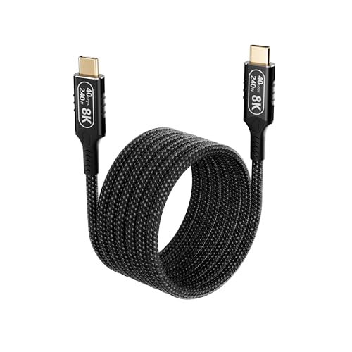 cable usb c Compatible avec thunderbolt 4 2m,usb 4 male to male cable 40Gbps Data Transfer der Thunderbolt 3,charge rapide PD3.1 48V/5A 240W,type c 8K HD vidéo pour Moniteur,Dock,Smartphone,Hub,SSD.