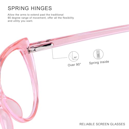 Image of ANDWOOD Blue Light Blocking Glasses Women Bluelight Blocker Computer Cateye Clear Cat Eye Eyeglasses Frame AR003