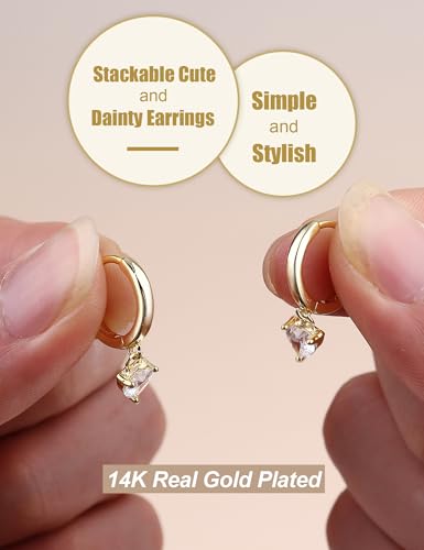 Gold Hoop Earrings for Women Hypoallergenic - 14K Gold Plated Dainty Stud Earrings Dangle Small Huggie Cartilage Earring Stacks Gold Jewelry4