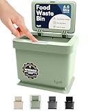 Tydi 4.5L Food Waste Bin with Press-Button Lid – Compost Bins for Kitchen - Anti-Slip Base and Secure Lid Kitchen Compost – Small Indoor Caddy for Cupboard or Countertop – Mint