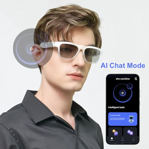Image of OhO sunshine AI Smart Glasses for Men & Women, Bluetooth Smart Sunglasses with Open Ear Audio & ChatGPT Real-Time Translation (165 Languages), Smart AI Glasses with 10H for Meeting Travel Daily Wear