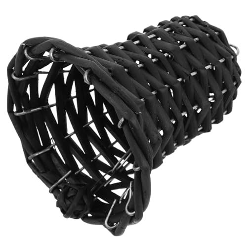 SUNCN 籐鐘吊り飾り ホーンバイクベルズ ミニバイクベル 彫刻の装飾 スピーカーコネクタ 白いソケット 固定ペンホルダー クラフト時計の装飾 ケーブルコネクタ ピンコネクタ Black