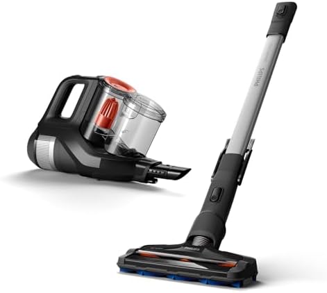 Philips SpeedPro Max Kablosuz Dik Süpürge, 2'si 1 arada: Dikey& El Süpürgesi, 360 derece emiş başlığı, 65 dakika çalışma süresi, PowerCyclone 8, Koyu Siyah (XC7040/01) - Görsel 2