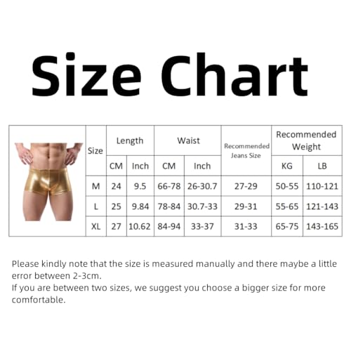 LuckyMoon Cuecas boxer masculinas brilhantes, cuecas boxer elásticas líquidas metálicas, boxer sexy