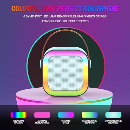 Image of CERLINK Karaoke Mic with Speaker for Singing Music Birthday Gift for Kids Toys for Boys 7-14 Years Rechargeable Portable Bluetooth Speaker with Microphone-Multicolor