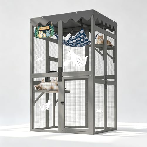 COZIWOW Wooden Cat Enclosure