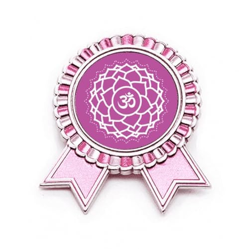 Badge médaille prix gagnant AM Culture : épinglette broche rose robuste