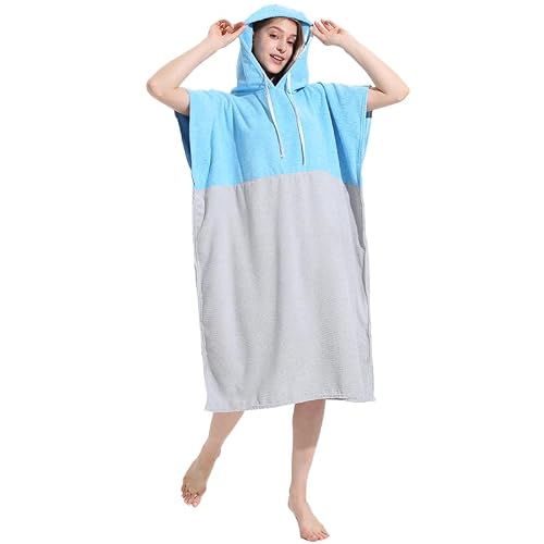 Turtle Cove Arctic & Grey Quick Dry Comfort: Adult Microfibre Beach Towel Ponchos (Arctic & Grey)