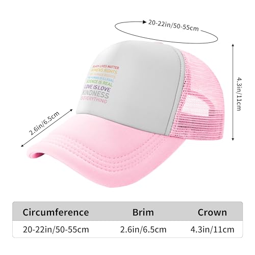 Pride Trucker Hats in This House We Believe Love is Love Equality Kindness Science is Real Hat Adjustable Mesh Back3