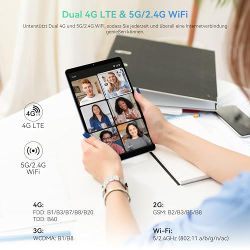 Blackview Tab60 Tablet 8,68 Zoll Android 13 Tablet 4G LTE 5G WiFi 12GB RAM 128GB ROM(1TB TF) 6050mAh, 5MP+8MP, Telefonanruf Funktionalität Tragbares Tablet PC Google GMS, Widevine L1 – Bild 5