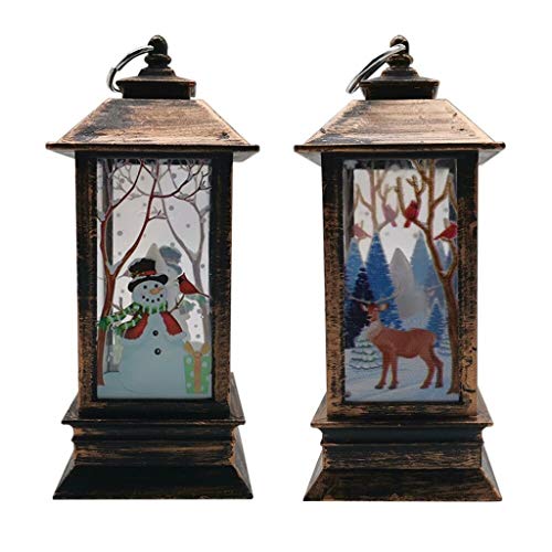 Decoraciones navideñas, 2 piezas de luces decorativas navideñas, muñeco de nieve navideño...