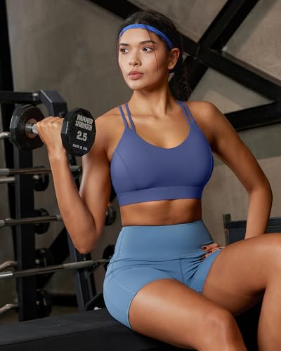 Image of RUNNING GIRL Sports Bras for Women,Strappy Crisscross Back Padded Low Impact Running Sports Bra with Removable Cups