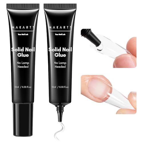 Makartt Pegamento para uñas postizas Semi Solid 20s sin UV 2 x 10 ml