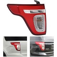Left Tail Light for 2011 2012 2013 2014 2015 Ford Explorer Tail Lights Tail lamp Light Brake Light, BB5Z13404C, BB5Z13405C Driver Side, Black Housing