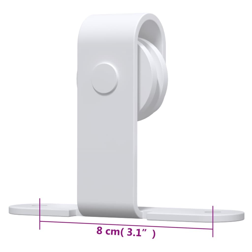 Mini herrajes para puerta corredera de acero al carbono con recubrimiento en polvo, 152 cm de longitud, con topes de puerta y juntas de goma para puertas de armario de hasta 20 kg, silenciosa