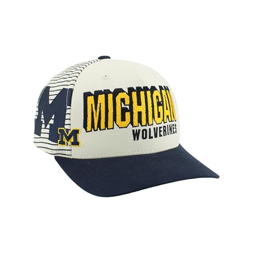 Michigan Wolverines NCAA Officially Licensed Adjustable Snapback Hat Marquee Super Team Ivory