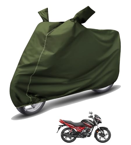 Image of Auto Hub Waterproof Bike Cover Compatible with Hero Glamour Dustproof, UV Protection Two Wheeler Bike Glamour Cover - Green