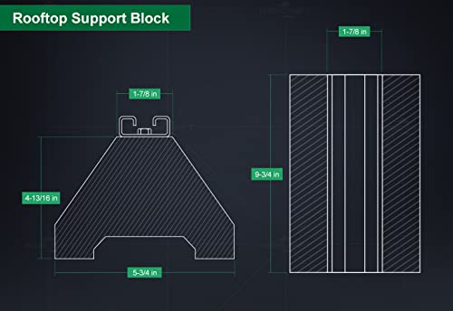 Highcraft Stc-10T Rooftop Pipe Support Block With Galvanized Steel Strut- Sleeper Curb Replacement- Solid Conduit Standoff Cradle- 750 Lb.capacity- 5-3/4 X 9-3/4 In, High Grade Recycled Rubber, Black #TOP3