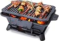 Hibachi Grill Outdoor, Portable Small Charcoal Grills, 100% Cast Iron, Mini Japanese Yakitori Tabletop Skillet Grill Stove for Outdoor Camping - Coal Door, Draft Door
