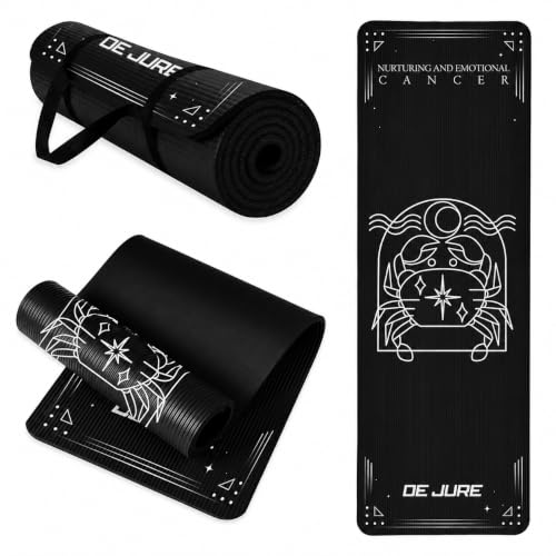 Image of De Jure Fitness Yoga Mat for Women and Men, 13mm Extra Thick Non-Slip NBR Exercise Mat for Yoga, Pilates, Gym & Floor Workouts - with Carry Strap - Cancer