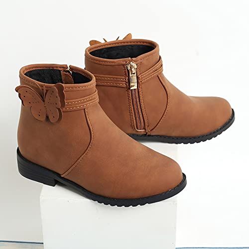 Boots for Toddler Girls Side Boots Western Boots Kids Ankle Boots Girls Low Heel Riding Booties with Zipper4