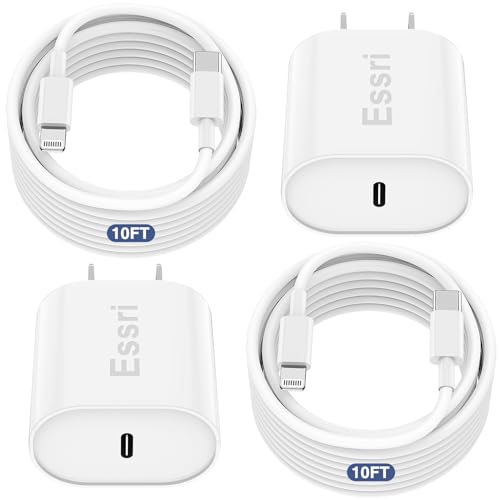 Essri 20W PD USB-C Charger & 10FT iPhone Cable 2-Pack