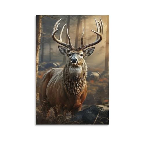 Toile de chasse 60x90cm pour une décoration murale esthétique de salon rustique