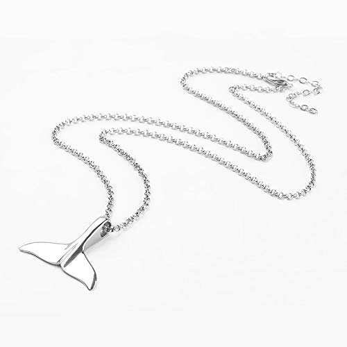 Lzd Stainless Steel Pendant Necklaces Pendant Lobster Clasps Whale Tail 21.6" P370 #TOP1
