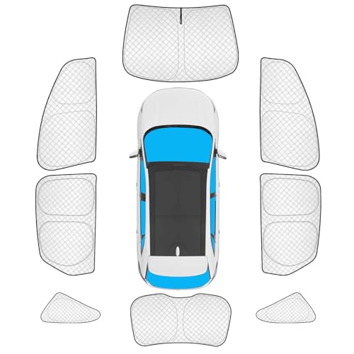 KMF 8pcs Thicken Full Window Sun Shade for Ford Edge Accessories 2015-2024, Custom Fit Privacy Car Window Covers Sunshade for Windshield Side, UV Block and Blackout for Camping Outdoor