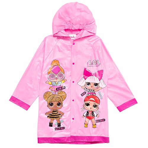 L.o.l. Surprise! Diva Neon Q.t. Queen Bee Little Girls Button Down Waterproof Rain Jacket And Umbrella Pink 7-8 #TOP1