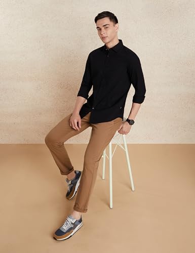 Image of Amazon Brand - Symbol Men's Solid Slim Fit Cotton Casual Shirt | Plain | Full Sleeve | Summer (Available in Plus Sizes)