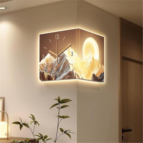 Horloge murale d'angle lumineuse double face 25 cm pour le salon
