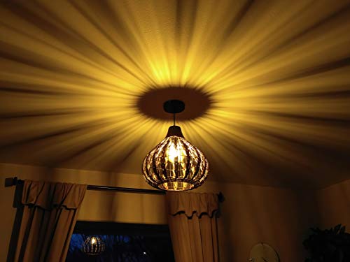 Bamboo Chandelier Handwoven Rattan Pendant Light Wicker Lamp Shade Ceiling Light Fixture Weave Hanging Light D13.8Inch, 12W 2700K Corn Bulb Included #TOP1
