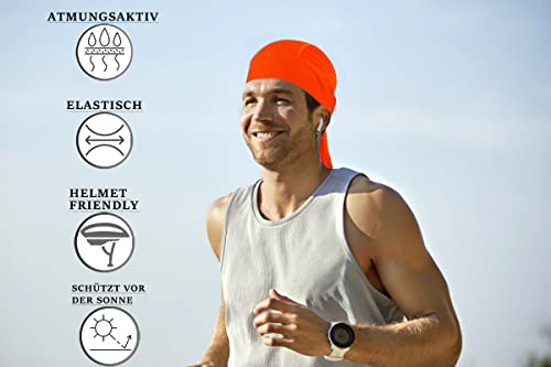 VIAUMBR Piratentuch Bandana Cap Durag Fahrrad Kopfbedeckung Motorrad Kopftuch unter Fahrradhelm Piraten Tuch Pirat Sommer Orange