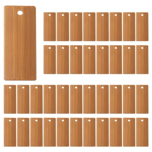 Étiquettes en bois de bambou naturel pour porte-clés artisanal