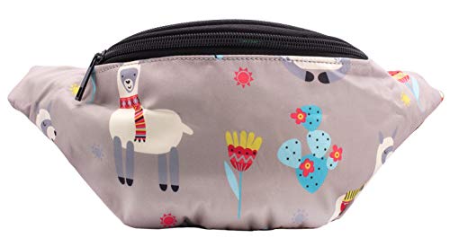 Cute Festival Fanny Waist Packs - Waist Bags for Women - Choice of Color (Llama - Grey)