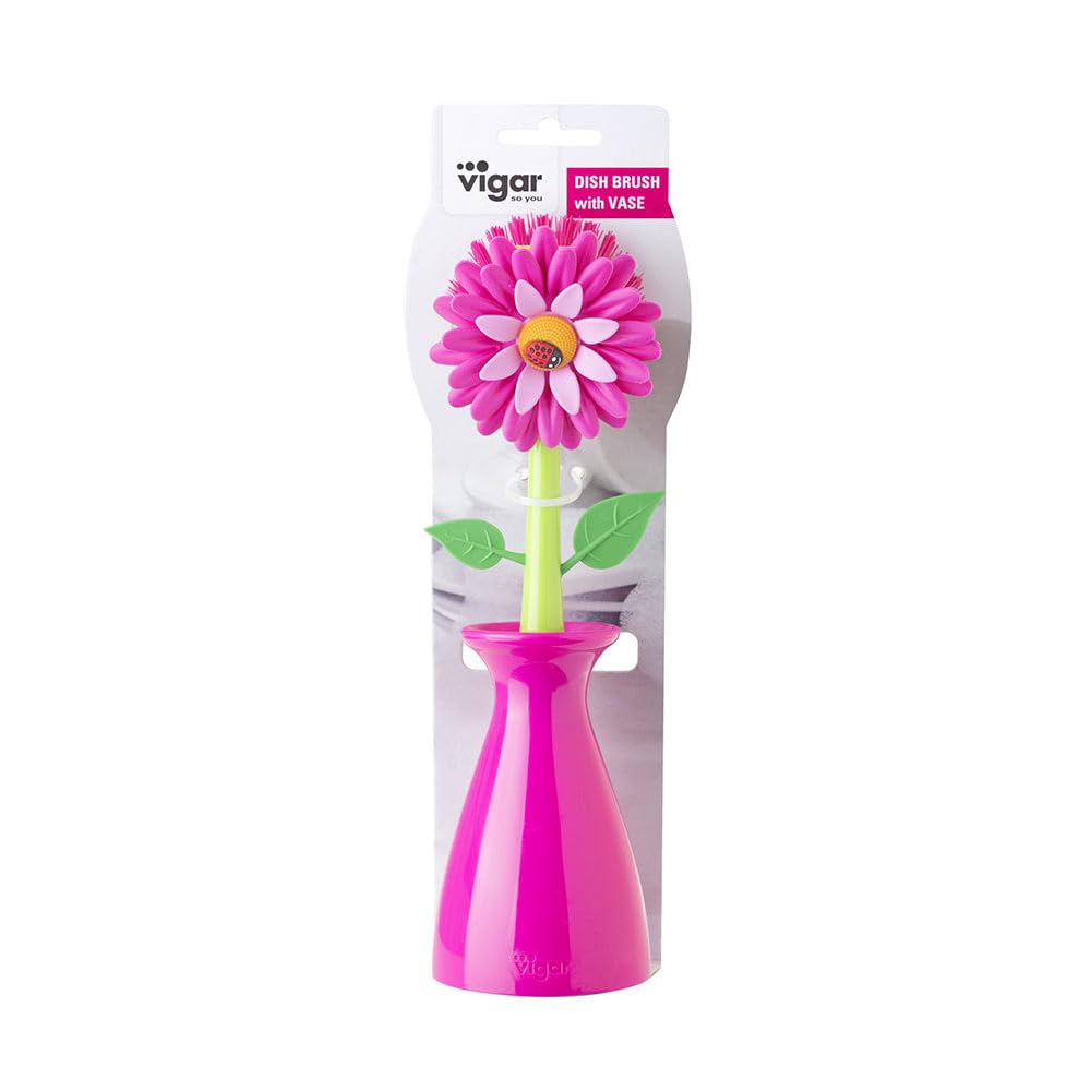 Flower Power Dish Brush - Pink -4