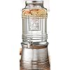 Circleware Breeze Glass Beverage Drink Dispenser with Stand Metal Base which Transforms to Metal Ice Bucket and Metal Lid + Fruit Infuser + Chrome Finished Spigot, HUGE 2.3 Gallons