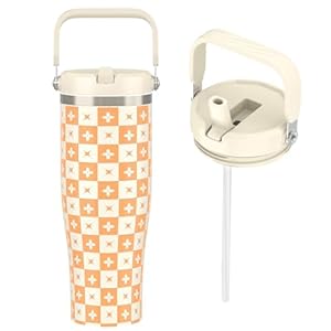 Hydraful 50 oz Tumbler with Handle Flip Straw,Leak Proof Vacuum Insulated Cup Water Bottle Fit in Cup holder for Home,Outdoors,Insulated Stainless Steel Travel Coffee Mug,Keep ice Cold for 34 Hours