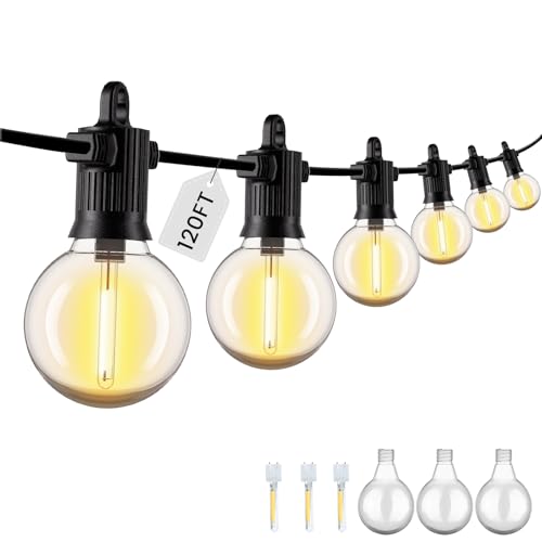 ZOTOYI G40 120FT (36M) String Lights Outdoor Mains Powered, 50+3 Bulbs