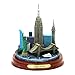 New York City Statue Model NYC Skyline Architecture, Wooden Base, 4.5 Inches